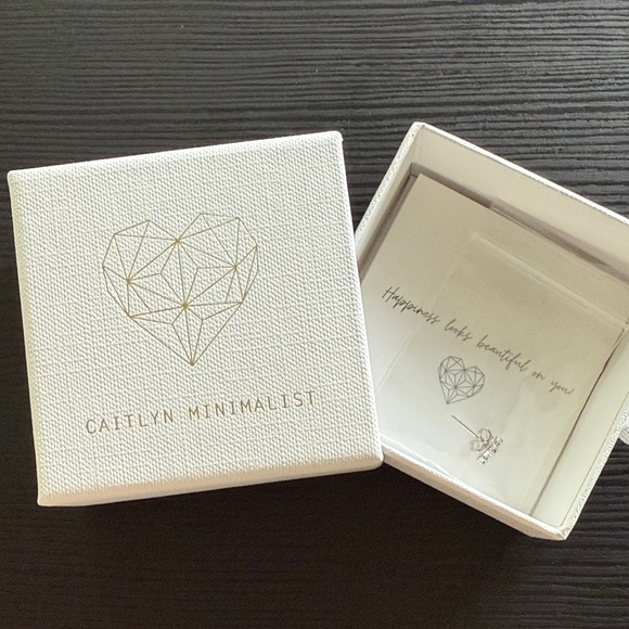 Caitlyn Minimalist Silver Crown Earrings - Picture 2 of 3